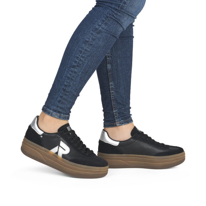 Rieker Swing2Go W3700-00 Black G 1/2 Fit Trainers with Gum Sole