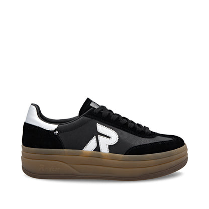 Rieker Swing2Go W3700-00 Black G 1/2 Fit Trainers with Gum Sole