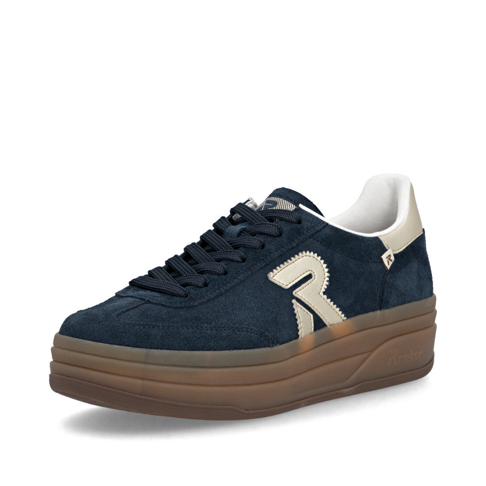 Rieker Swing2Go W3700-14 Navy G 1/2 Fit Trainers with Gumsole