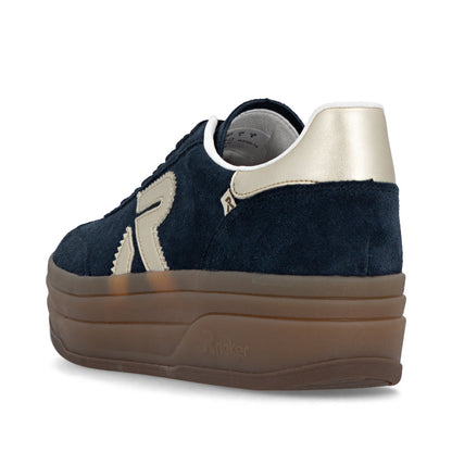Rieker Swing2Go W3700-14 Navy G 1/2 Fit Trainers with Gumsole