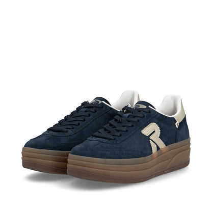 Rieker Swing2Go W3700-14 Navy G 1/2 Fit Trainers with Gumsole