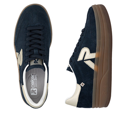 Rieker Swing2Go W3700-14 Navy G 1/2 Fit Trainers with Gumsole