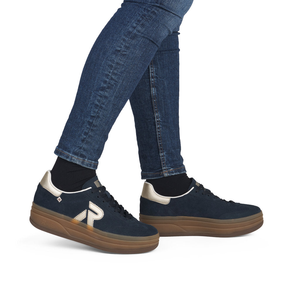 Rieker Swing2Go W3700-14 Navy G 1/2 Fit Trainers with Gumsole
