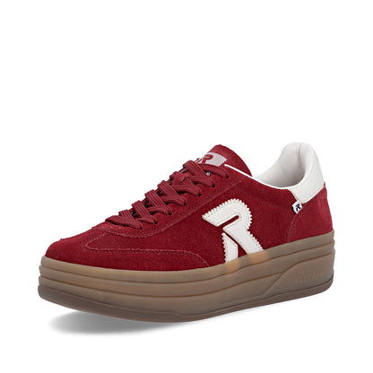 Rieker Swing2Go W3700-35 Red & Off White G 1/2 Fit Trainers with Gumsole