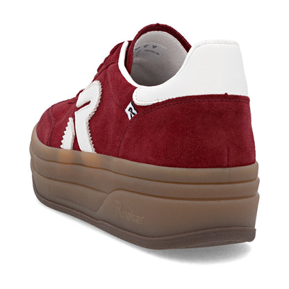 Rieker Swing2Go W3700-35 Red & Off White G 1/2 Fit Trainers with Gumsole