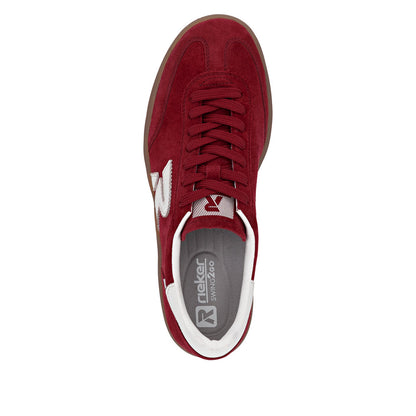 Rieker Swing2Go W3700-35 Red & Off White G 1/2 Fit Trainers with Gumsole