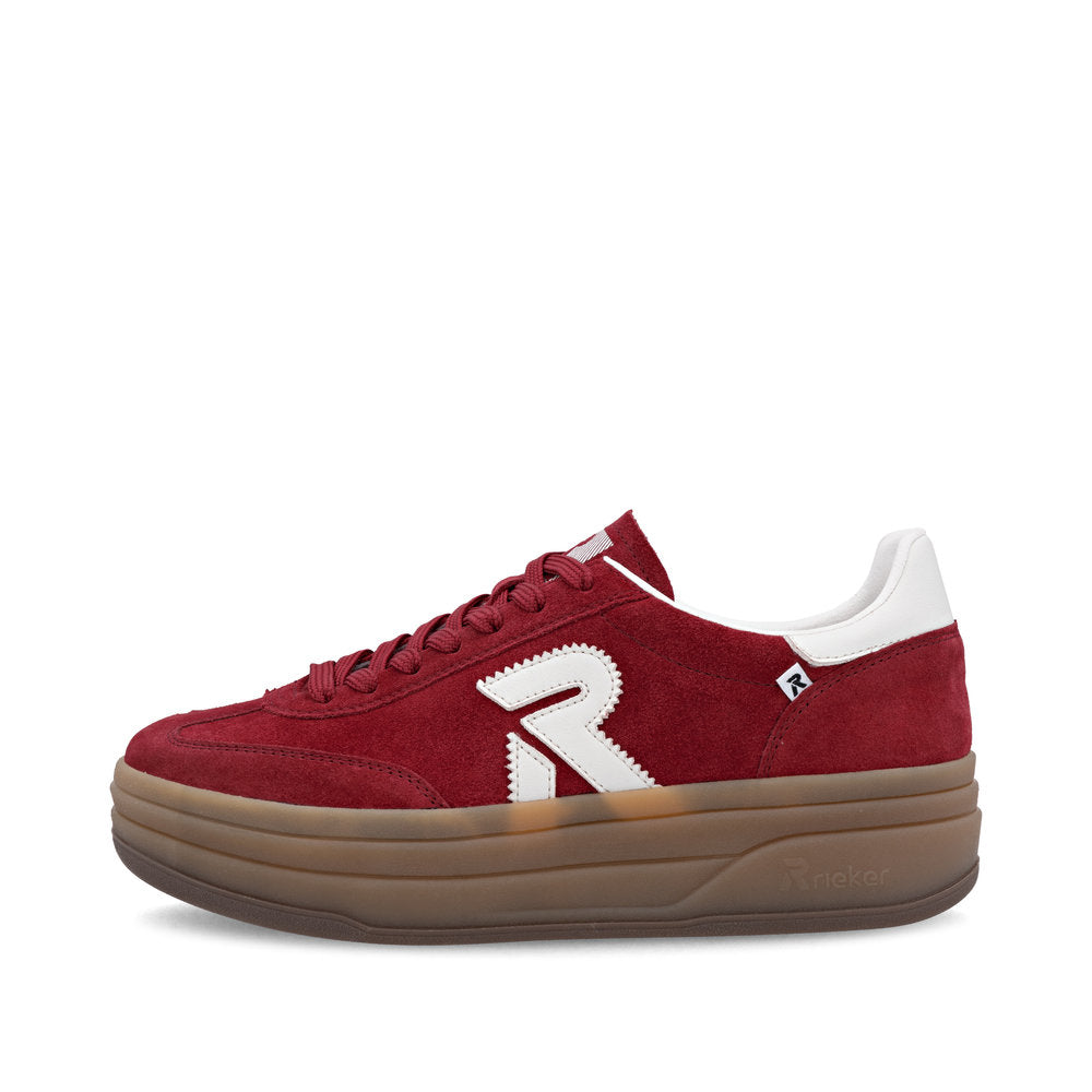 Rieker Swing2Go W3700-35 Red & Off White G 1/2 Fit Trainers with Gumsole