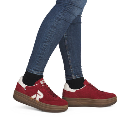 Rieker Swing2Go W3700-35 Red & Off White G 1/2 Fit Trainers with Gumsole