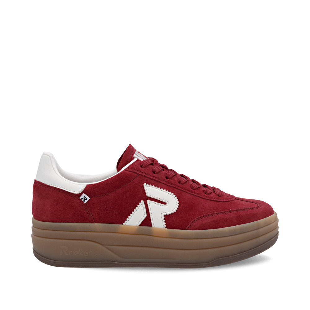 Rieker Swing2Go W3700-35 Red & Off White G 1/2 Fit Trainers with Gumsole