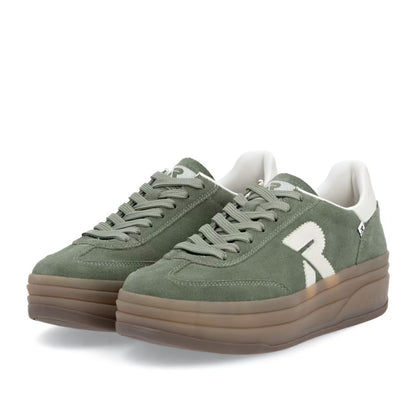 Rieker Swing2Go W3700-54 Olive Green & Cream G 1/2 Fit Sneakers