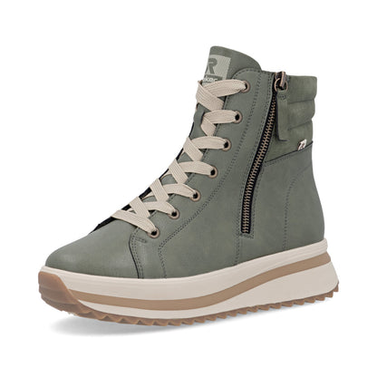 Rieker Soft W3870-54 Moor Green Lace Boots