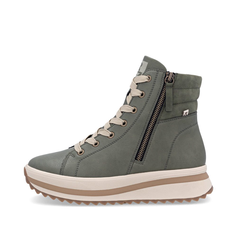 Rieker Soft W3870-54 Moor Green Lace Boots