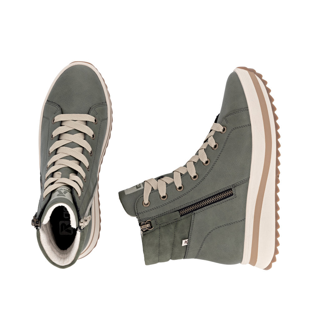 Rieker Soft W3870-54 Moor Green Lace Boots