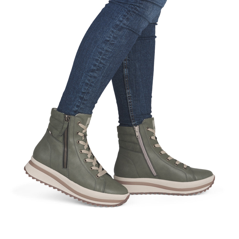 Rieker Soft W3870-54 Moor Green Lace Boots