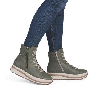 Rieker Soft W3870-54 Moor Green Lace Boots