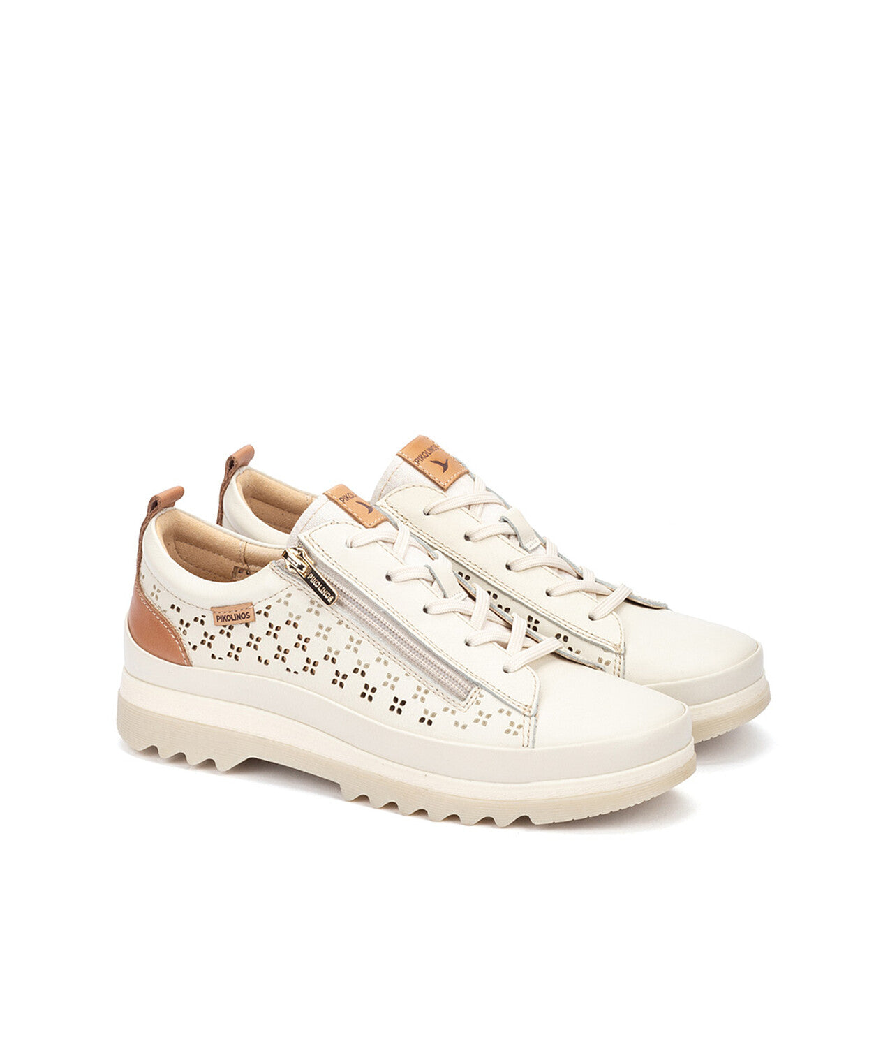 Pikolinos Vigo W3W-6841C1 909 Nata Cream Shoes with Side Zip