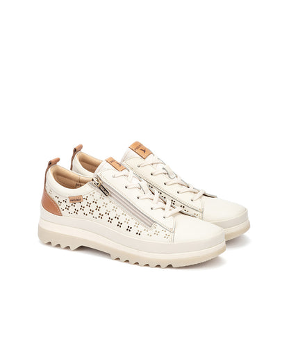 Pikolinos Vigo W3W-6841C1 909 Nata Cream Shoes with Side Zip
