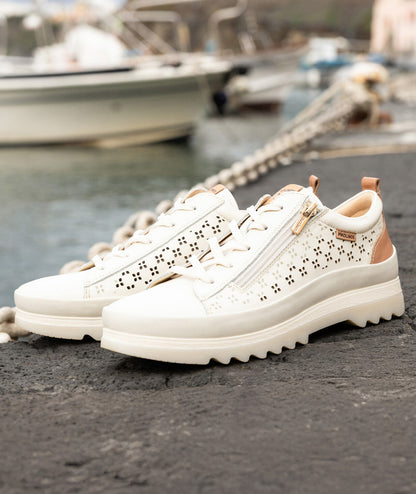 Pikolinos Vigo W3W-6841C1 909 Nata Cream Shoes with Side Zip