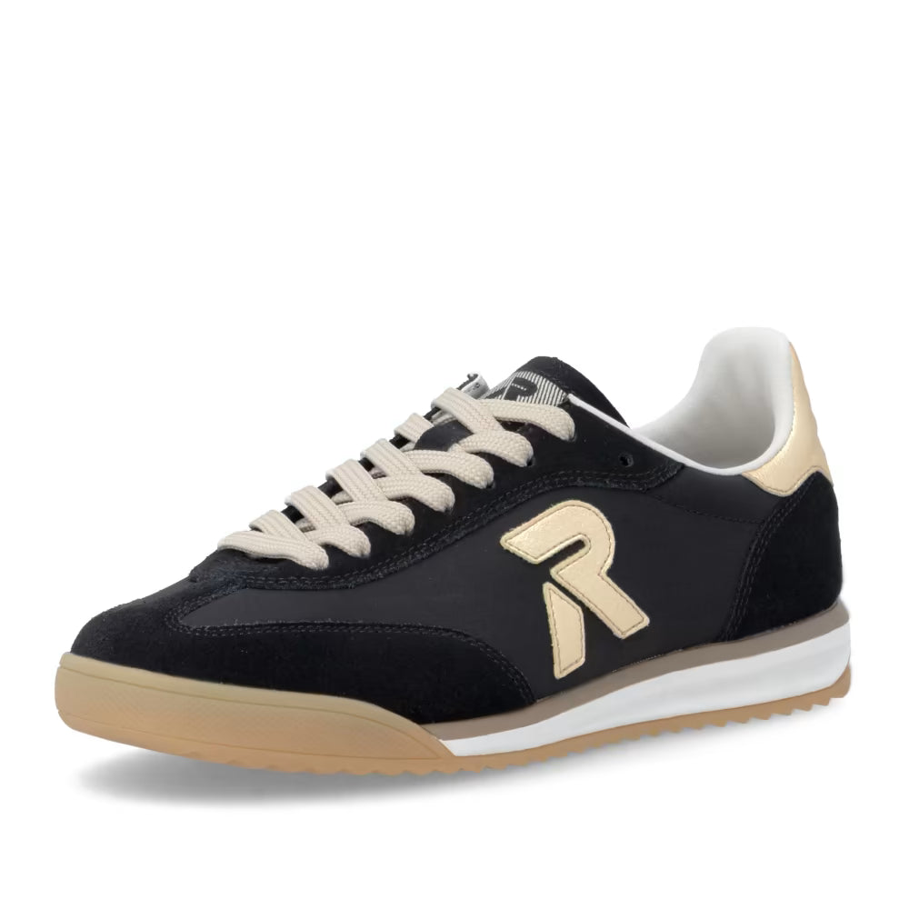 Rieker W4000-01 Black & Light Gold Trainers