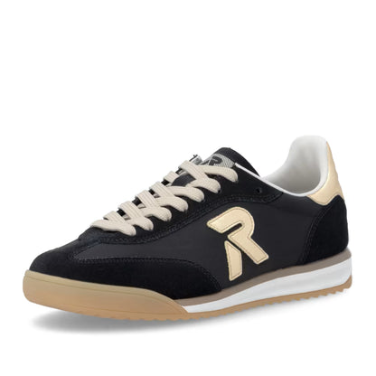 Rieker W4000-01 Black & Light Gold Trainers