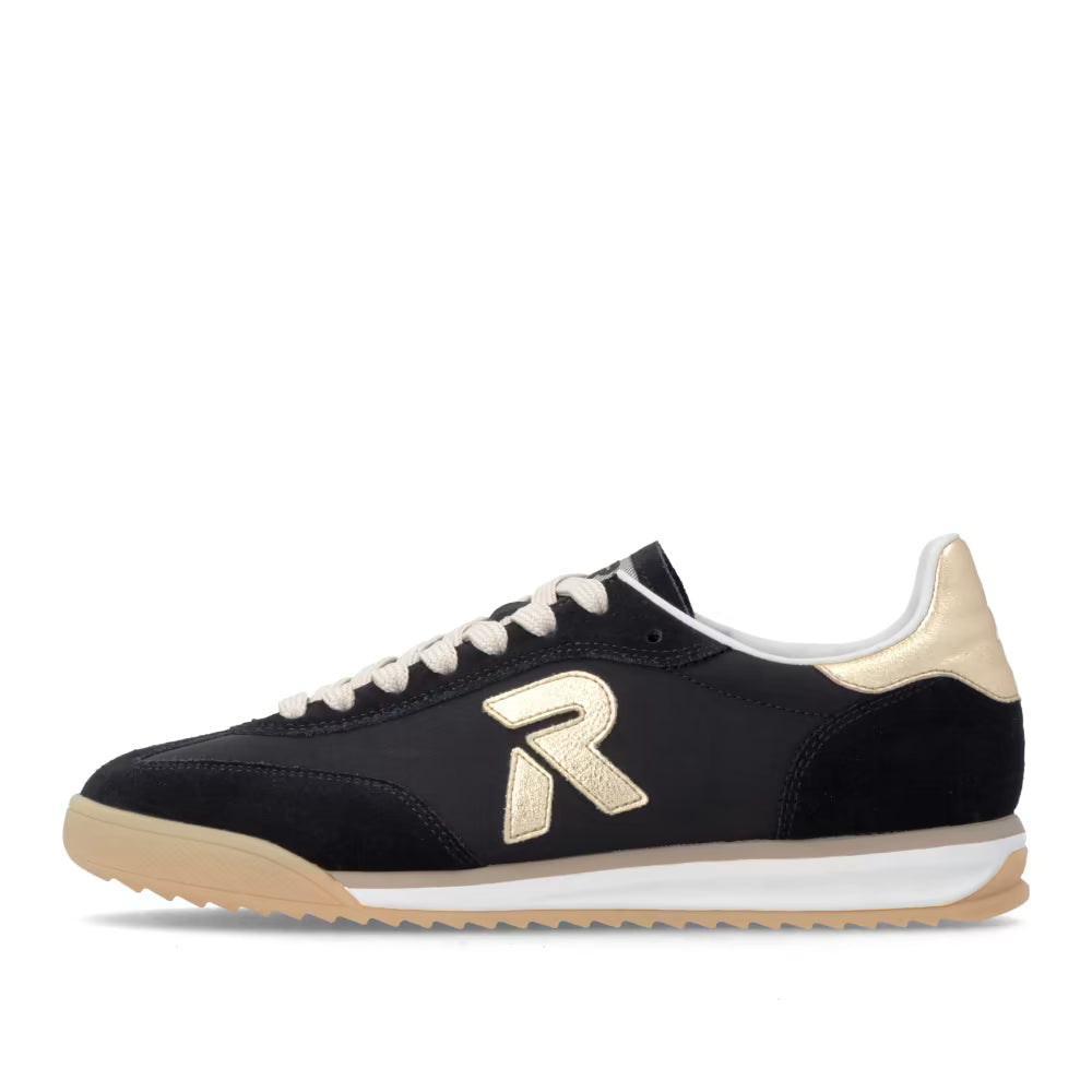 Rieker W4000-01 Black & Light Gold Trainers