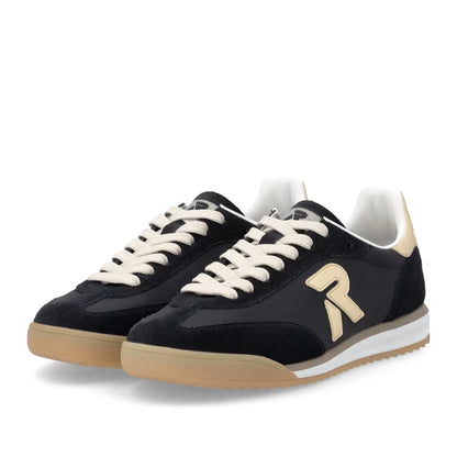 Rieker W4000-01 Black & Light Gold Trainers