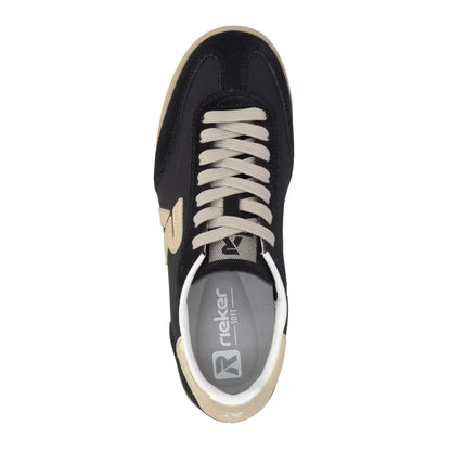 Rieker W4000-01 Black & Light Gold Trainers