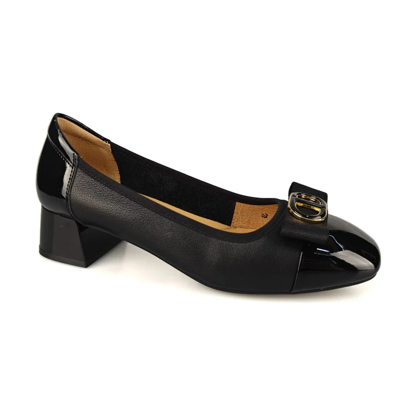 Loretta Vitale W5308 Black & Bow Slip On Shoes