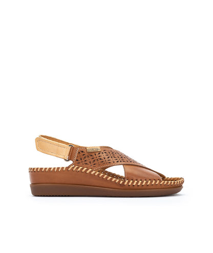 Pikolinos Cadaques W8K-0848C1 250 Brandy Tan Sandals with Peep Toe
