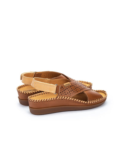 Pikolinos Cadaques W8K-0848C1 250 Brandy Tan Sandals with Peep Toe