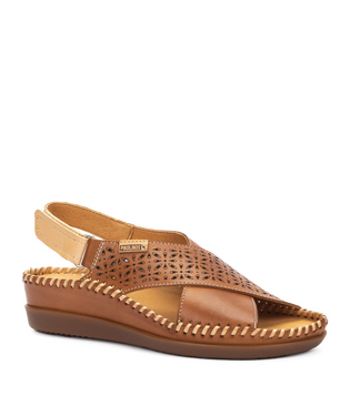 Pikolinos Cadaques W8K-0848C1 250 Brandy Tan Sandals with Peep Toe