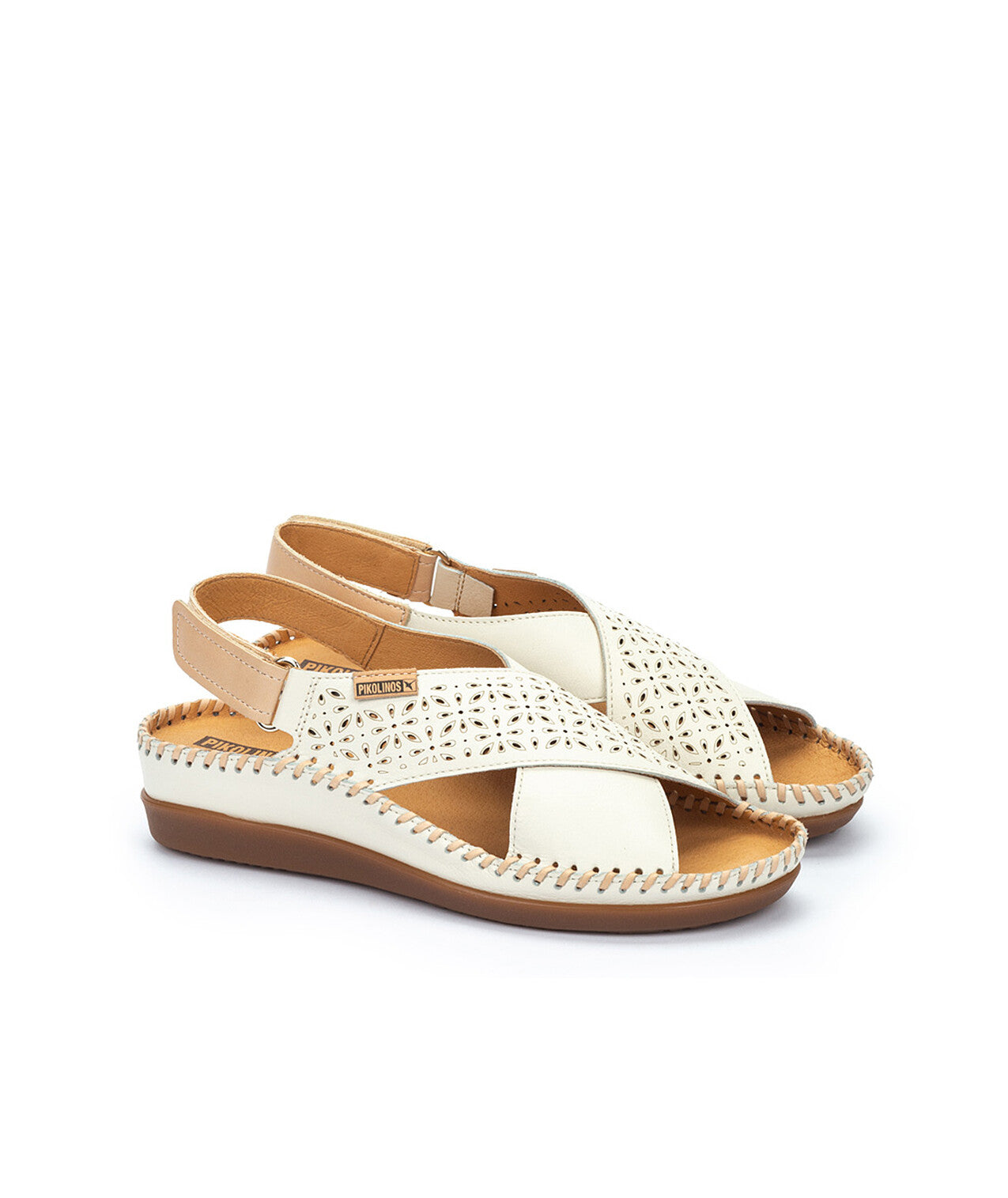 Pikolinos Cadaques W8K-0848C1 909 Nata Cream Sandals with Peep Toe