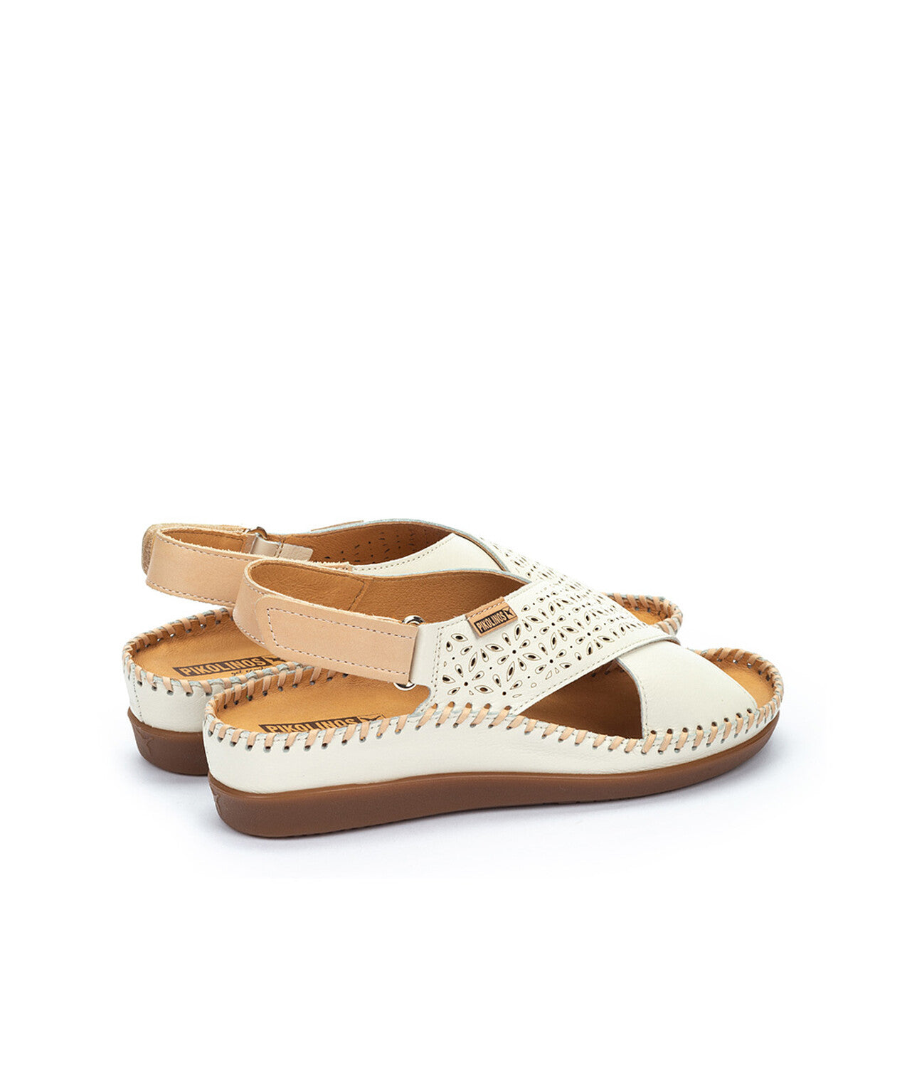 Pikolinos Cadaques W8K-0848C1 909 Nata Cream Sandals with Peep Toe