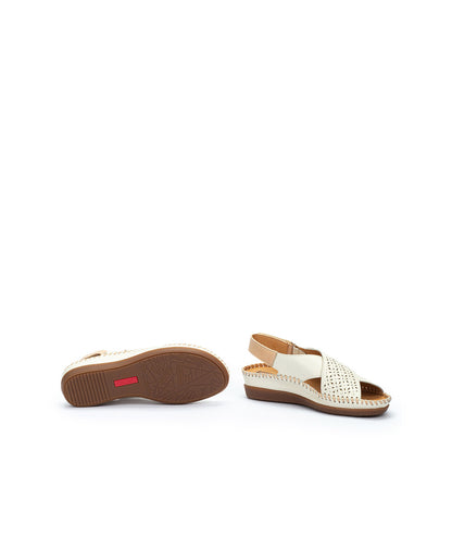 Pikolinos Cadaques W8K-0848C1 909 Nata Cream Sandals with Peep Toe