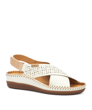 Pikolinos Cadaques W8K-0848C1 909 Nata Cream Sandals with Peep Toe