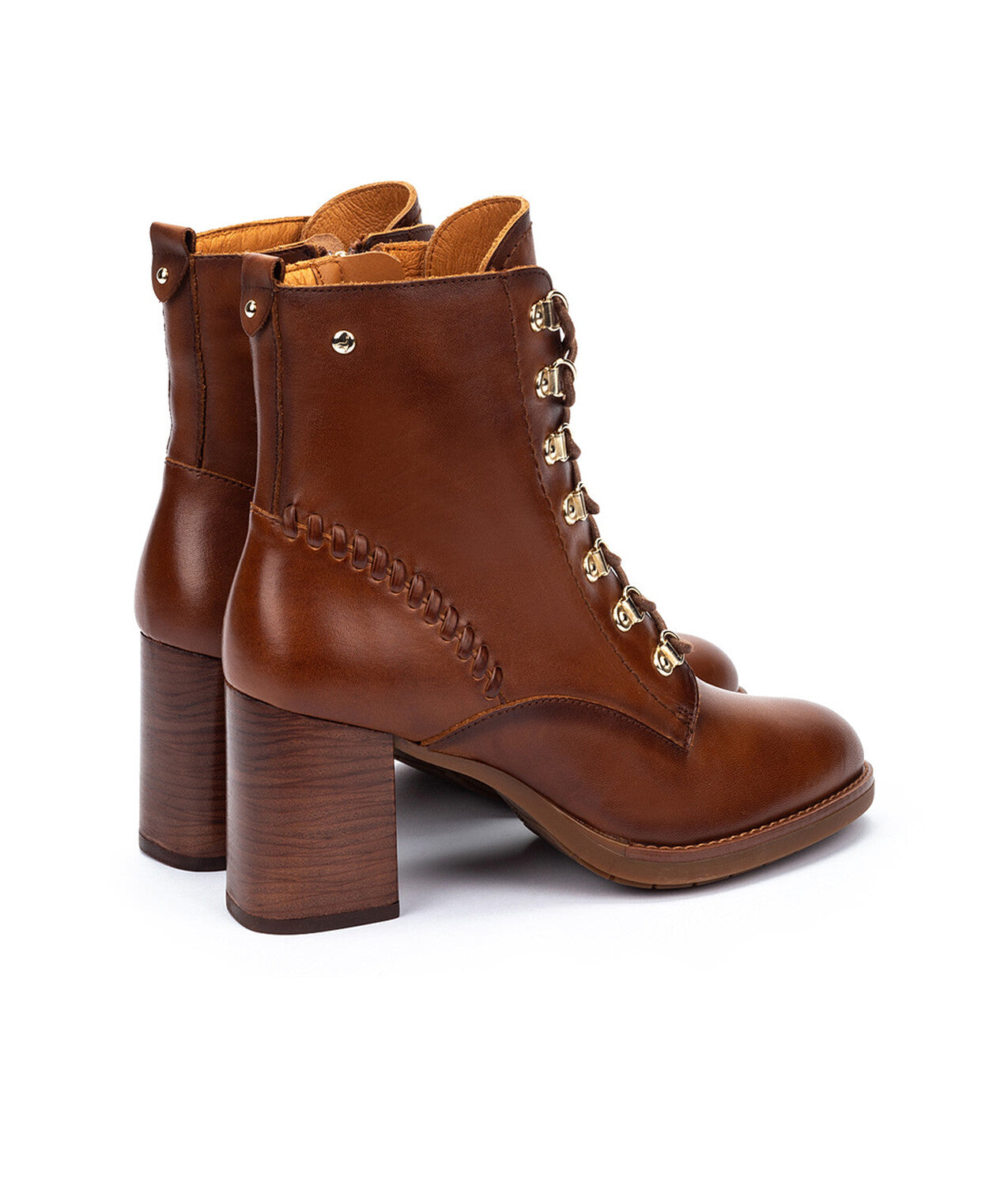 Pikolinos Palencia W9U-8955 202 Cuero Tan Block Heel Boots