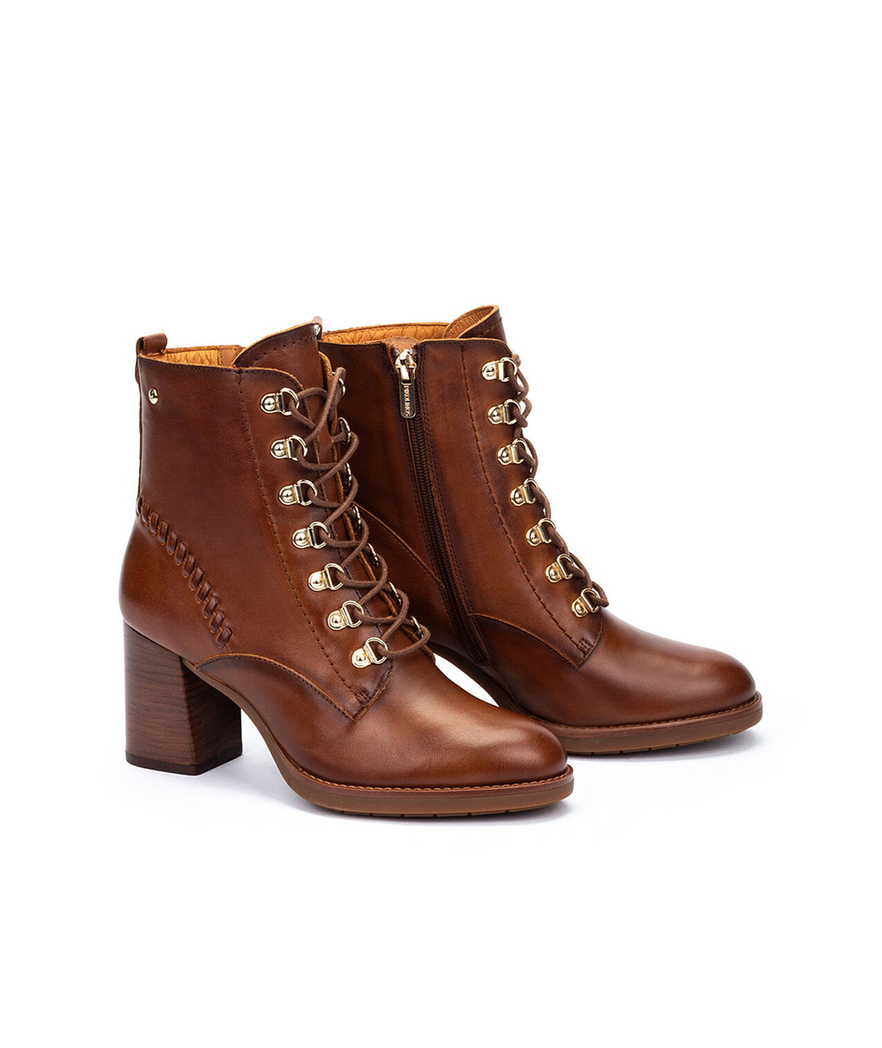 Pikolinos Palencia W9U-8955 202 Cuero Tan Block Heel Boots