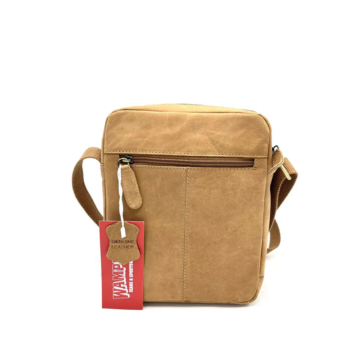 Wampum BAG220.425 Camel Leather Messenger Bag The Shoe Parlour