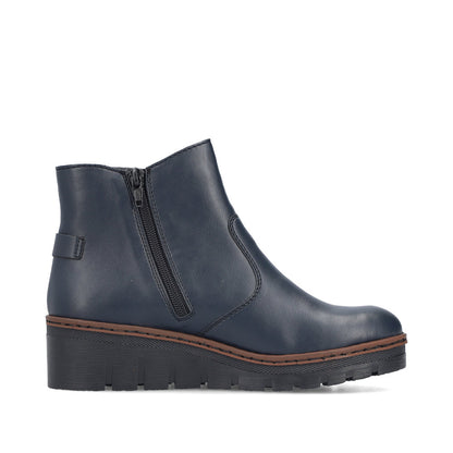 Rieker X9164-14 Navy Wedge Ankle Boots