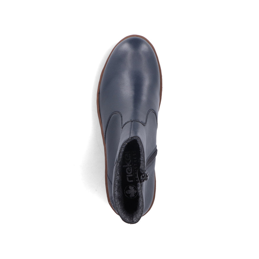 Rieker X9164-14 Navy Wedge Ankle Boots