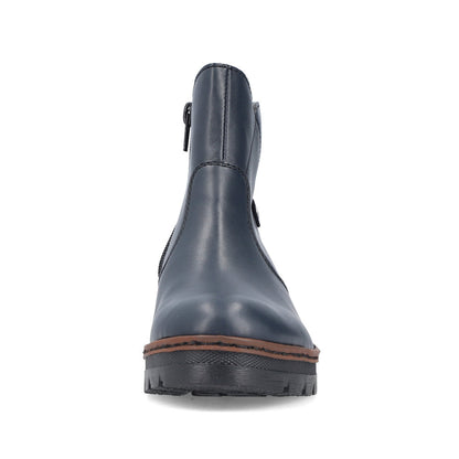 Rieker X9164-14 Navy Wedge Ankle Boots