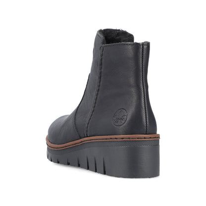 Rieker X9165-00 Black Wedge Heel Boots