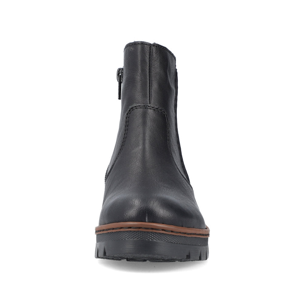 Rieker X9165-00 Black Wedge Heel Boots