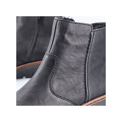 Rieker X9165-00 Black Wedge Heel Boots