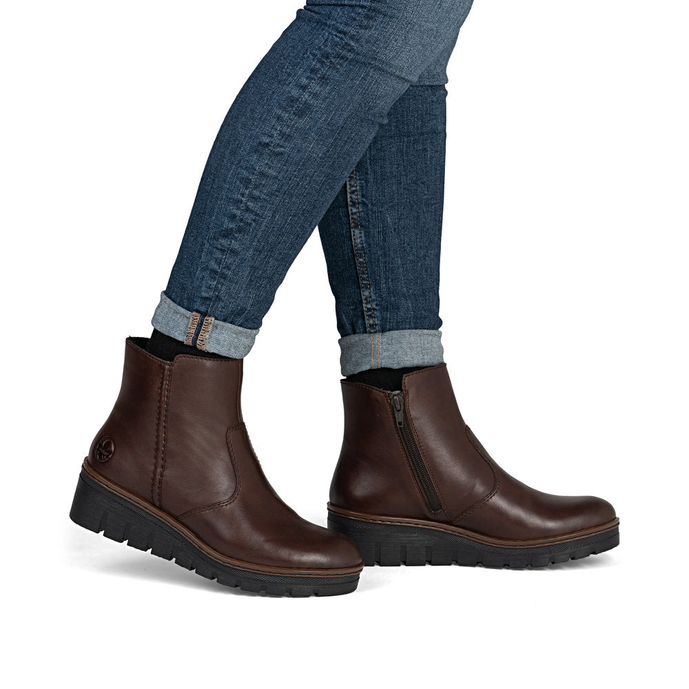 Rieker X9165-27 Brown Wedge Boots