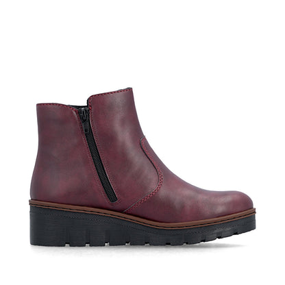 Rieker X9165-35 Wine Wedge Boots