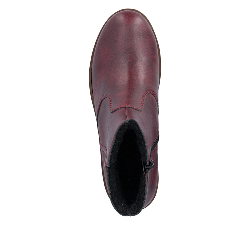 Rieker X9165-35 Wine Wedge Boots