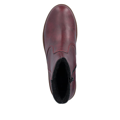 Rieker X9165-35 Wine Wedge Boots
