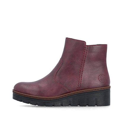 Rieker X9165-35 Wine Wedge Boots