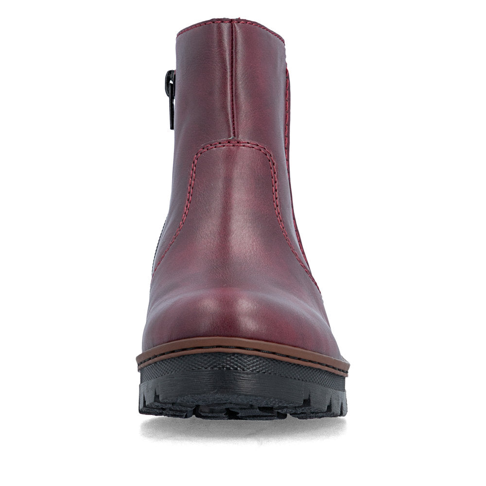 Rieker X9165-35 Wine Wedge Boots